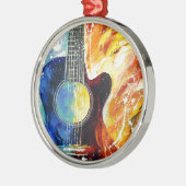 Bass guitar metalen ornament (Links)