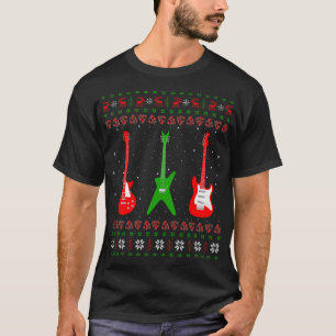 Bass Guitar Music Player Xmas Gift Ugly Guitar Chr T-shirt