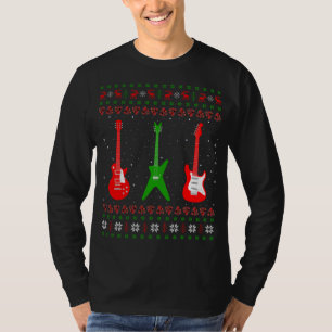 Bass Guitar Music Player Xmas Gift Ugly Guitar Chr T-shirt