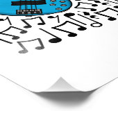 Bass Guitar Musical Notes Bassist Musician Foto Afdruk (Hoek)