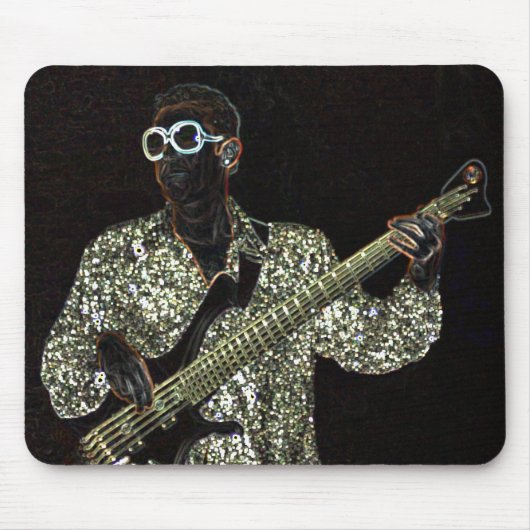 bass guitar - muziekman klinkt mousepad muismat (Voorkant)