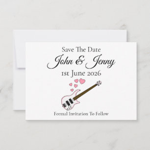 Bass Guitar Muzikant Wedding Save The Date