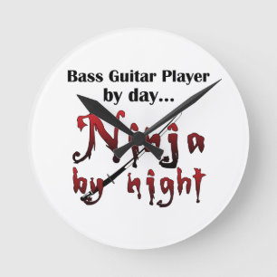 Bass Guitar Ninja Ronde Klok