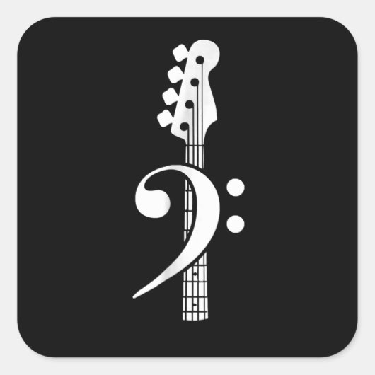 Bass Guitar Player - Bass Guitar Musician Vierkante Sticker (Voorkant)