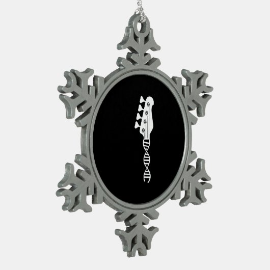 Bass Guitar Player Bassist Tin Sneeuwvlok Ornament (Links)