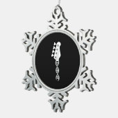 Bass Guitar Player Bassist Tin Sneeuwvlok Ornament (Rechts)