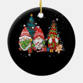 Bass Guitar Player Gnomes Funny kerstboom Lig Keramisch Ornament (Achterkant)