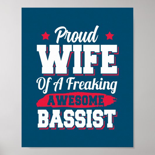 Bass Guitar Player Guitarist Bassist Wife  Poster (Voorkant)