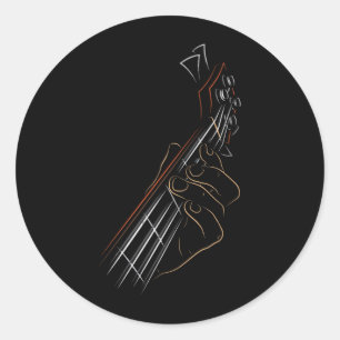 Bass Guitar Player Music Guitarist Musician Rock Ronde Sticker