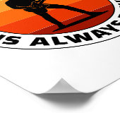 Bass Guitar Player Music Musician Bassistent Retro Poster (Hoek)