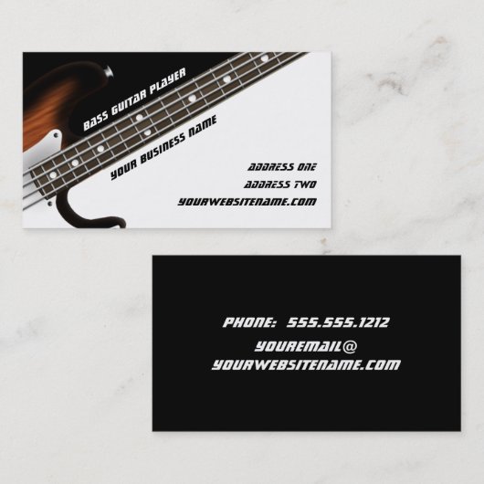 Bass Guitar Player Visitekaartje (Voorkant / Achterkant)