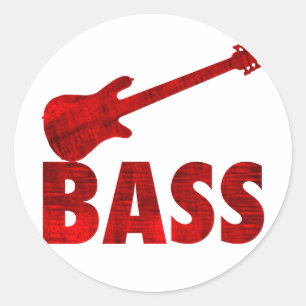 Bass Guitar Ronde Sticker