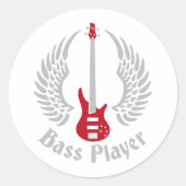 bass guitar ronde sticker (Voorkant)