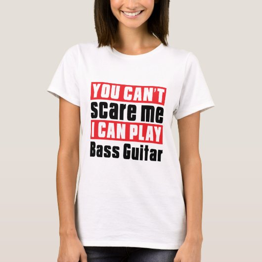 Bass Guitar Scare Design T-shirt (Voorkant)