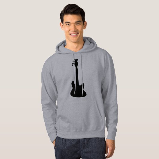 Bass Guitar Silhouette Hoodie (Voorkant volledig)