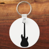 Bass Guitar Silhouette, muziekinstrument Sleutelhanger (Voorkant)