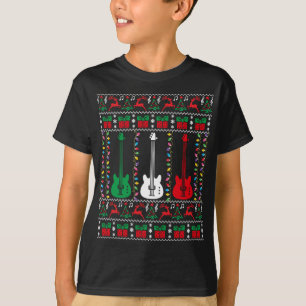 Bass Guitar Ugly KerstSweater Guitar Player X T-shirt
