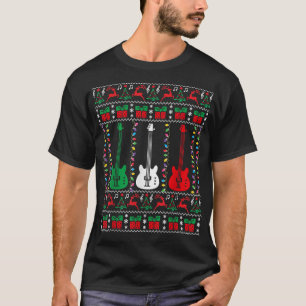 Bass Guitar Ugly KerstSweater Guitar Player X T-shirt