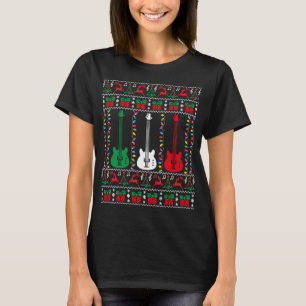 Bass Guitar Ugly KerstSweater Guitar Player X T-shirt
