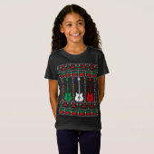 Bass Guitar Ugly KerstSweater Guitar Player X T-shirt (Voorkant volledig)