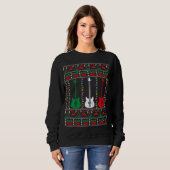 Bass Guitar Ugly KerstSweater Guitar Player X Trui (Voorkant volledig)