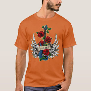 Bass Guitar Wings Rozen Rock en Roll  Musi T-shirt