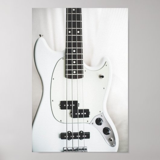 Bass Guitar - Zwart-wit Poster (Voorkant)