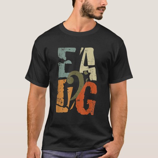 Bass guiter EADG bass cleart T-shirt (Voorkant)