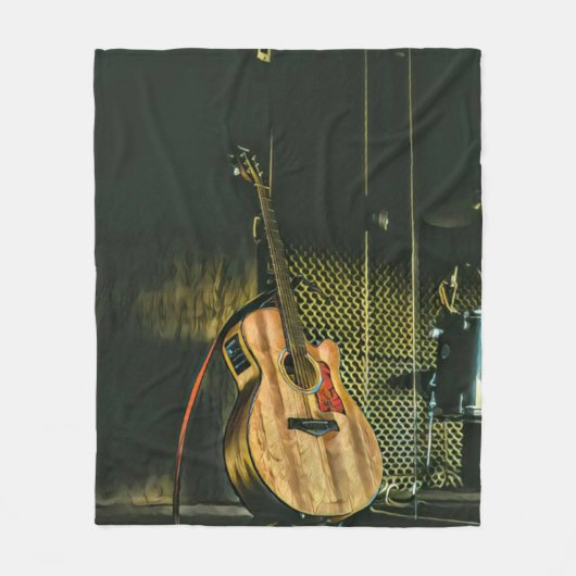 Bass guiter fleece deken (Voorkant)