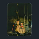 Bass guiter magneet<br><div class="desc">This vintage guitar artwork is suite for guitar players who love playing guitar. it can be given as a gift for a boyfriend,  girlfriend,  or dad on a birthday,  father's day,  or valentine's day. The Retro Design features coolvintage Bass guitar player</div>