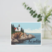Bass Harbor Head Light Vintage Briefkaart (Staand voorkant)
