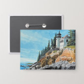 Bass Harbor Lighthouse Button (Voorkant / Achterkant)