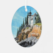 Bass Harbor Lighthouse Metalen Ornament (Voorkant links)