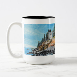 Bass Harbor Lighthouse Tweekleurige Koffiemok