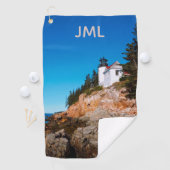 Bass Harbour Acadia Lighthouse Golfhanddoek (Insitu)