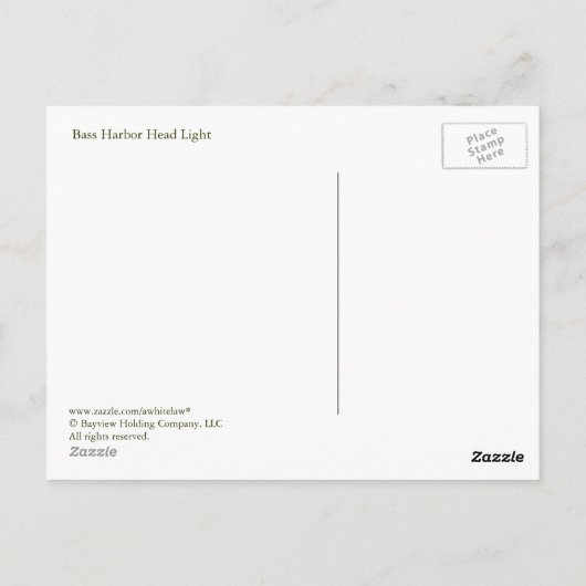 Bass Harbour Head Light Briefkaart (Achterkant)