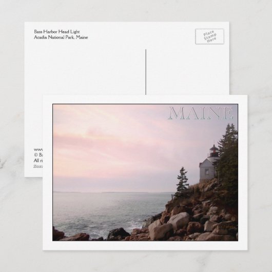 Bass Harbour Head Light, MAINE Briefkaart (Voorkant / Achterkant)