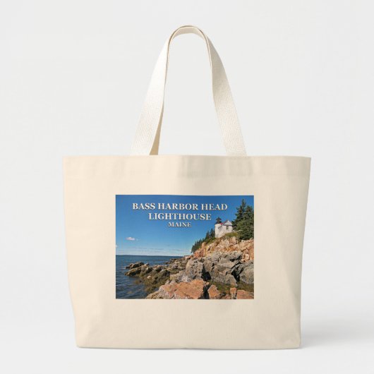 Bass Harbour Head Lighthouse, Maine Jumbo Canvas t Grote Tote Bag (Voorkant)