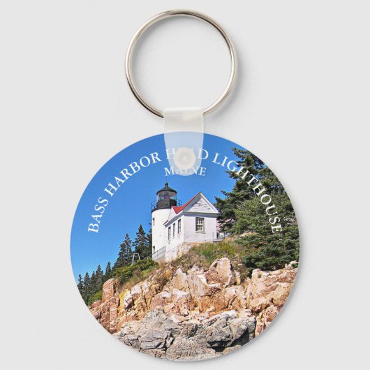 Bass Harbour Head Lighthouse, Maine Keyring Sleutelhanger (Voorkant)