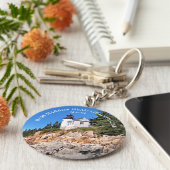 Bass Harbour Head Lighthouse, Maine Keyring Sleutelhanger (Zijkant)
