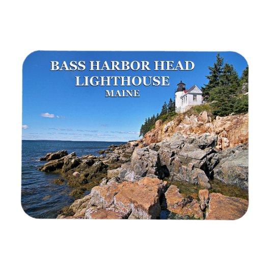 Bass Harbour Head Lighthouse, Maine Photo Magnet Magneet (Horizontaal)