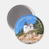 Bass Harbour Head Lighthouse, Maine Round Magnet (Voorkant / Achterkant)