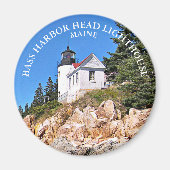 Bass Harbour Head Lighthouse, Maine Round Magnet (Voorkant)