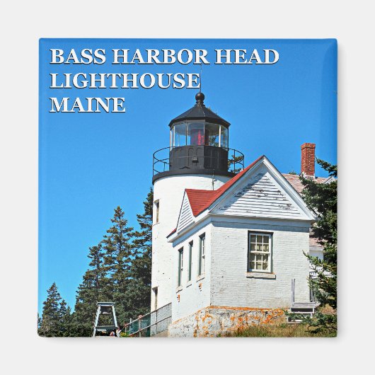 Bass Harbour Head Lighthouse, Maine Square Magnet (Voorkant)