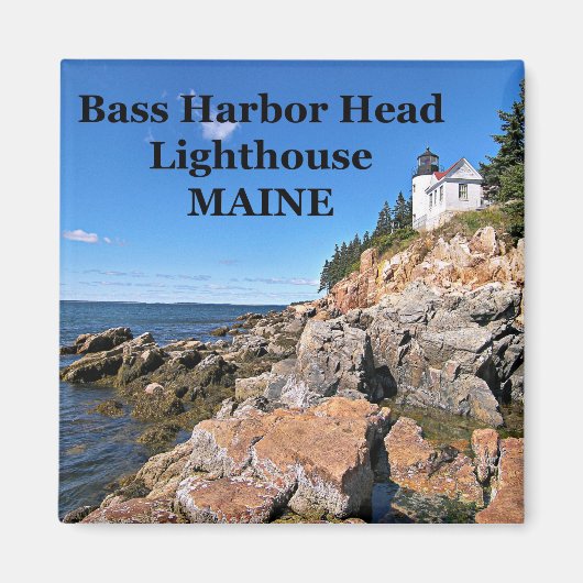 Bass Harbour Head Lighthouse, Maine Square Magnet (Voorkant)