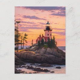 Bass Harbour Head Lighthouse Sunrise Briefkaart