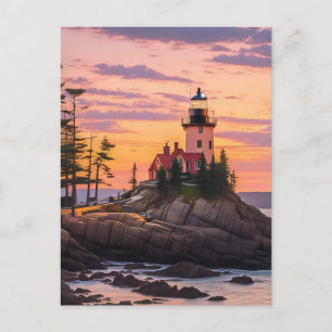 Bass Harbour Head Lighthouse Sunrise Briefkaart