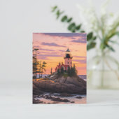 Bass Harbour Head Lighthouse Sunrise Briefkaart (Staand voorkant)