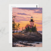 Bass Harbour Head Lighthouse Sunrise Briefkaart (Voorkant / Achterkant)