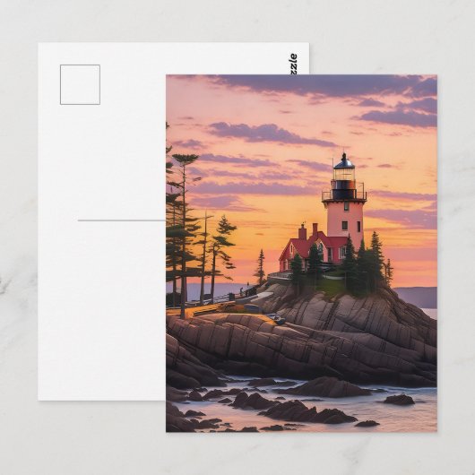Bass Harbour Head Lighthouse Sunrise Briefkaart (Voorkant / Achterkant)